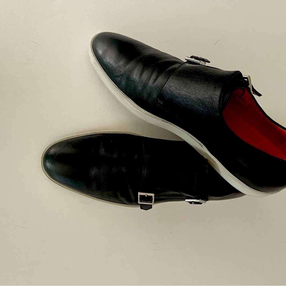 Santoni Black Oxfords Sleek Formal Design size US 11.5 - Picture 4 of 10